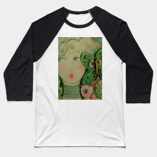 WOODLAND FAIRY ART DECO DOLLY GIRL Baseball T-Shirt